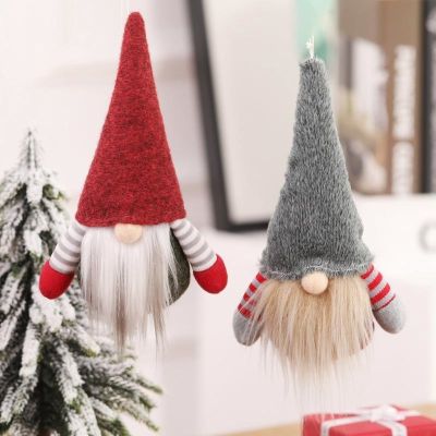 【CW】 Christmas Faceless Gnome Santa Xmas Tree Hanging Ornament Doll Decoration For Household Happy New Year Christmas Ornaments
