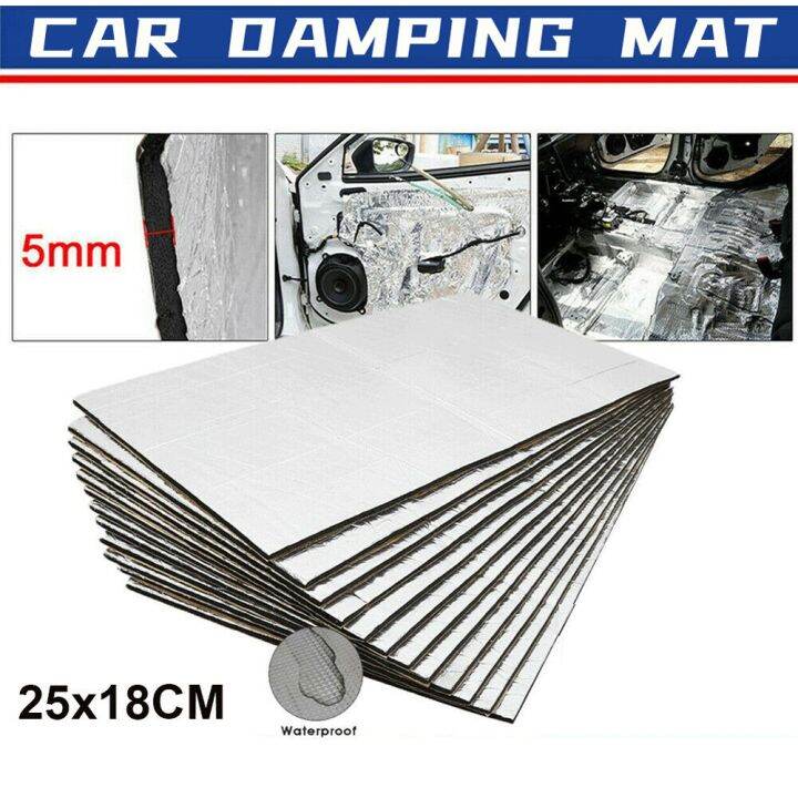 10Pcs Sound Deadener Heat Insulation Mat Car Van Sound Proofing Deadening Insulation Car Hood