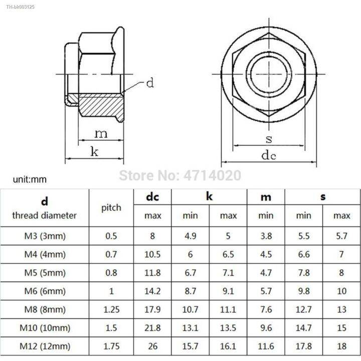 1-2pcs-flange-nylon-lock-nut-m4-m5-m6-m8-m10-m12-burn-titanium-blue-gloden-stainless-steel-flange-nut