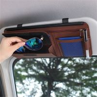 【cw】Auto Car Organizer Sunshade Storage Car Sun Visor Clip Leather Stowing Pen Card Ticket Sunglasses Clip Bag Car Accessorieshot