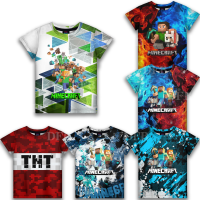 Minecraft เสื้อยืดพิมพ์ลายอนิเมะสำหรับเด็ก,เสื้อเชิ้ตใส่สบายใส่ได้ทุกวันแขนสั้นเด็กผู้ชายแฟชั่นใหม่ฤดูร้อน