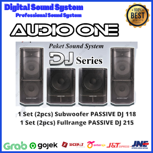 Paket Lengkap Sound System Speaker Passive Series DJ Fullrange ISI 4pcs