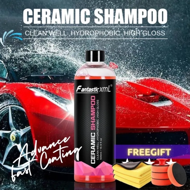 ready stock 500ML Nano Ceramic Car Shampoo Wash Wax in 1 Step Car Wash