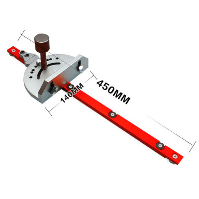 Aluminum Angle Miter Gauge Sawing Assembly Ruler Woodworking Tool 400mm Alluminium Fence with Metric Scale for Table Saw Router