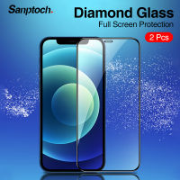 Sanptoch Full ปกป้องหน้าจอสำหรับ iPhone 11 / 12 / 13 Pro Max/12มินิกระจกนิรภัยสำหรับ iPhone X / Xs / XR / Xs Max Anti-Bluelight ฟิล์มป้องกัน