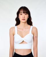 The SRT  X7 Signature Crop Top Bra (TBL101) (ไซส์ XL Pre-order) ท้อป ทรงบรา ผ้ายืด ดีเทลไขว้บิด เดรปหน้า