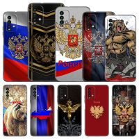 Russia Flag Emblem Phone Case For Xiaomi Redmi Note 11 10 9 8 T Pro 10S 5G 9A 9C 9S Soft TPU Black Cover Coque Funda Electrical Safety