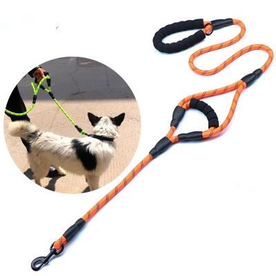 Dog Leash Reflective Leashes for Large Dogs Walking Nylon Soft Handle Dog Leash Pet Product Outdoor Double Leashes Dogs Training