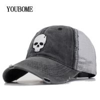 【KFAS Clothing Store】 YOUBOME ยี่ห้อ Trucker ย้อนยุคตาข่ายหมวกเบสบอลผู้หญิง Snapback หมวกหมวกสำหรับผู้ชาย C Asquette กระดูกกะโหลกล้างพ่อหมวกหมวกเบสบอล