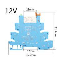 【▼Hot Sales▼】 My tailors shop Hf41f Pcb แบบรวม12V 24V พร้อมที่ยึดรีเลย์โมดูลเชื่อมต่อแรงดันไฟฟ้ารางชุด Din Ssr สวิตช์ Ac เป็น Dc