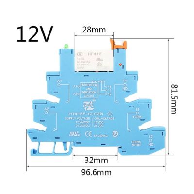 Hf41f 12V 24V แผงวงจร Pcb แบบบูรณาการพร้อมตัวยึดรีเลย์แรงดันไฟฟ้าโมดูลสัมผัสรางชุด Din Ssr สวิตช์ Ac เป็น Dc