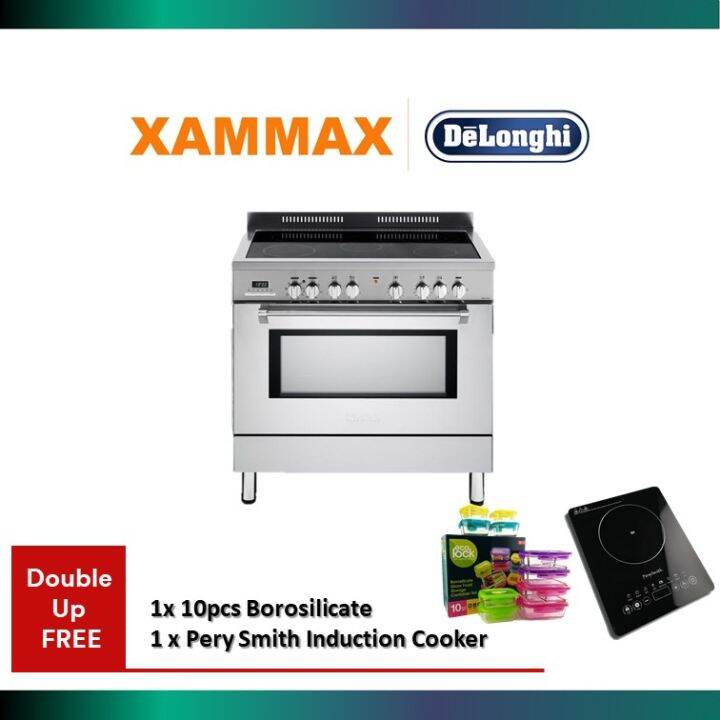 DelonghiProfessional Range Cooker DSC 95 E 5 Sabaf Burner 100Litres