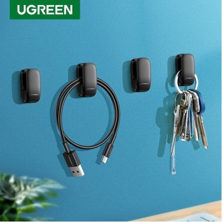 ugreen-holder-hanger-hook-2-pcs-organizer-holder-clip-for-key-bag-car-office-headphone-charger-cable-management-car-cable-holder