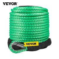 VEVOR Winch Rope เส้นใยสังเคราะห์ UHMWPE ส่วนต่อขยาย100ฟุต/30ม. ความยาว12000LBS ความจุพร้อมแขนป้องกันสำหรับเครื่องกว้านไฟฟ้า