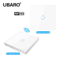 UBARO EUUK 433RF Wireless Remote Control Touch Switch Luxury Crystal Glass Panel Wall Light Sensor To Button 100-240Vac