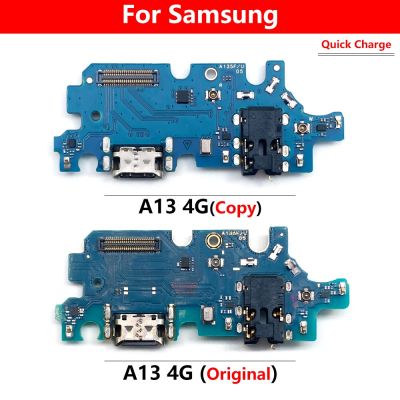 แท่นไมโครโฟนไมค์ชาร์จพอร์ตแบบ USB ดั้งเดิมบอร์ดเชื่อมต่อเฟล็กซ์สำหรับ Samsung Galaxy A13 4G A135 A135F อะไหล่ซ่อม