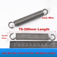 1PCS Custom Tension Spring Pullback Spring Coil Extension Spring Draught Spring Wire Diameter 3mm Outer Dia 22mm Length 70-300mm Food Storage  Dispens
