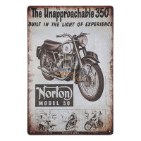 ป้ายสังกะสีวินเทจ Norton Model 50, โปสเตอร์วินเทจ ขนาด 20x30 ซม