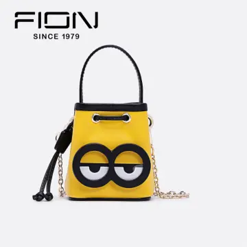 Minions Denim with Leather Shoulder Bag - Shop FION Messenger Bags