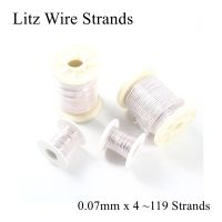 0.07มิลลิเมตร5 7 10 14 21 28 36 50 60 80 100 119 S Trand Litz ลวดเส้นคริสตัลไมโครเสาอากาศเงินหูฟังหูฟังสายเคเบิ้ล0.07