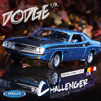 WELLY 1:24 1970 DODGE Challenger Ta ล้อแม็กรถแข่งรุ่น D Iecast โลหะกล้ามเนื้อรถสปอร์ตรุ่นจำลองเด็กของเล่น Gift888