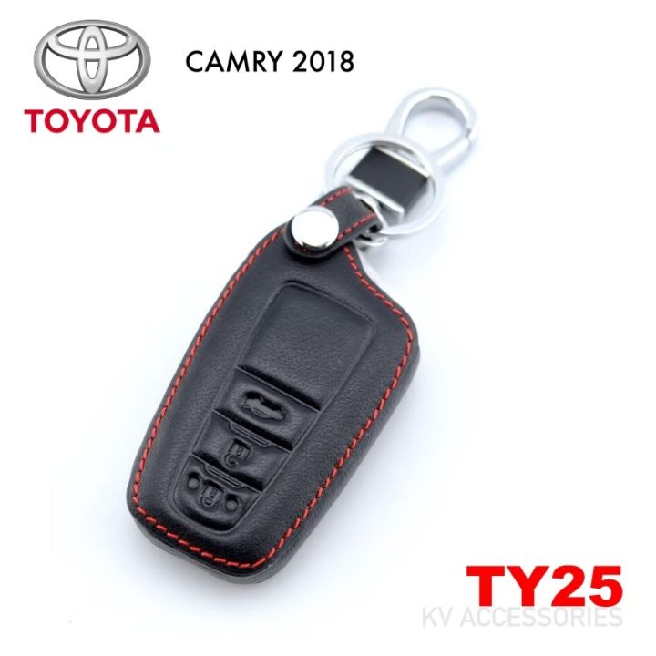 ซองกุญแจหนัง-ปลอกกุญแจรถยนต์-ซองกุญแจหนัง-พร้อมพวงกุญแจ-ตรงรุ่น-toyota-camry-ch-r-มีทุกรุ่น-สินค้าเป็นหนังแท้-100