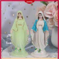 WUMENG 4Pcs พลาสติกทำจากพลาสติก รูปปั้น Virgin Mary 2สีค่ะ คาทอลิกคาทอลิก พรหมจรรย์แฮนด์เมดมาดอนน่า เล็กๆน้อยๆ 6.5ซม. ค่ะ พระเยซูรูปปั้นแมรี่ เครื่องประดับเดสก์ท็อป