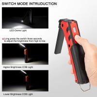 USB Rechargeable Working Light Camping Flashlight Waterproof Torch Built-in Battery COB LED Lantern Linternas with MagnetHook