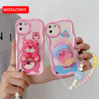 เคสตลกสำหรับ Realme C20เคสโทรศัพท์ซิลิโคนนิ่มน่ารัก Realme C11เคส2021สำหรับสุภาพสตรีสาวพร้อมสายรัดข้อมือขาตั้ง