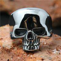 1pc Size 6 to 15 Polishing Skull 316L Stainless Steel Ghost Skull Ring