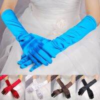 ◇ 1 Pair Banquet Gloves Satin Long Satin Vintage Wedding Photo Jewelry Travel Shoot Sunscreen Wedding Dress Wedding Gloves