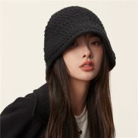 Japanese Vintage Bucket Hats For Women 2022 Winter Warm Knit Fisherman Cap Literary Solid Color Ear Protection Basin Mens Caps