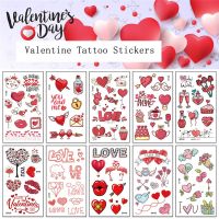 LEXEDWARD ของขวัญวาเลนไทน์ กุหลาบหลากสี แขน รอยสักปลอม สักชั่วคราว Love Tattoo Sticker กันน้ำ