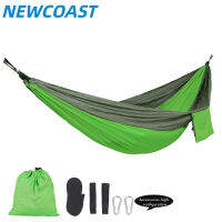 NEWCOAST Outdoor Camping Hammock Double Color Nylon Single Double Super Light ในร่มหอพักสวนแบบพกพา Swing Bed สำหรับ Outing เดินป่าตกปลา