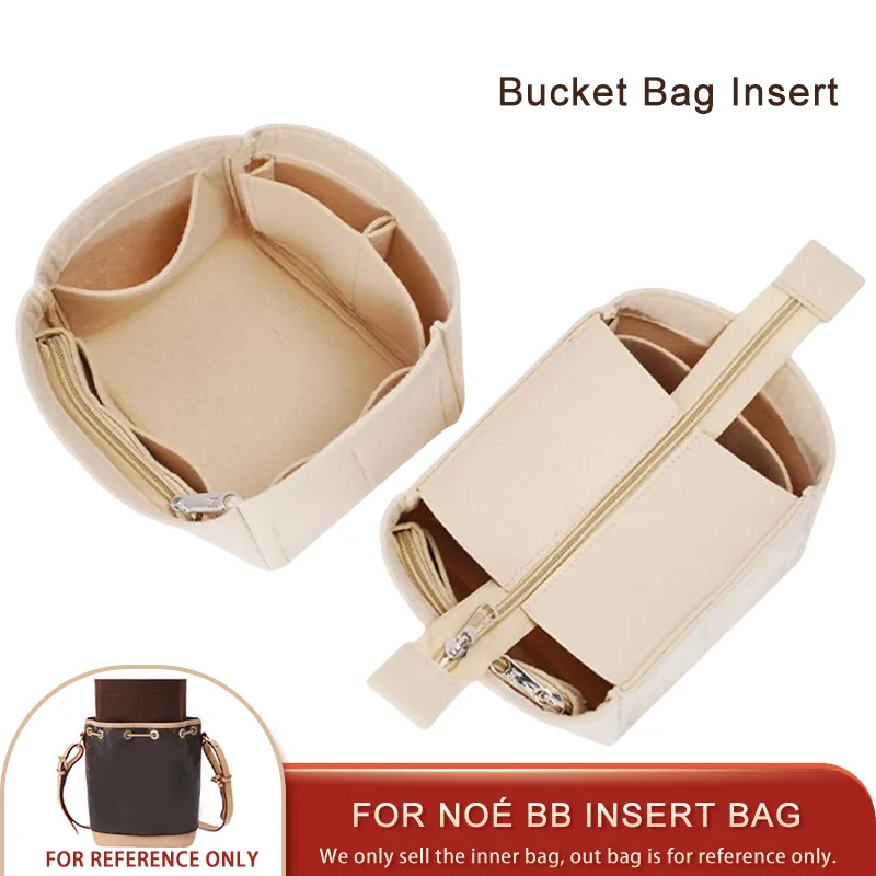 Fits For Nano Noe Bucket Bag Felt Cloth Insert Organizer Makeup