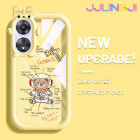 Jlingji เคสสำหรับ OPPO A78 5G A58 A58x A1X 5G A77 2022 A57 A57s A77s การ์ตูนน่ารัก Nasa Astronaut Bear Motif เคสกันกระแทกเคสนิ่มซิลิโคนหนาทนทานต่อการตกและทนต่อการเสียดสีเคสโทรศัพท์แบบใส