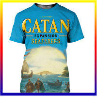 Catan · lalaki / babae · เสื้อยืดพิมพ์คุณภาพสูง 3 มิติเสื้อยืดสไตล์ลำลองสตรีทแวร์จัดส่งด้านบน XS-5XL