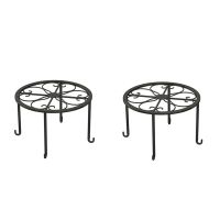 2-Pack Heavy Duty Flower Pot Stands Anti-Rust Iron Plant Pot Shelf for Multiple Plant