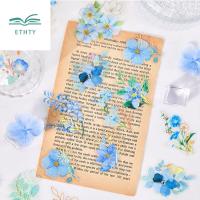 ETHTY 40ชิ้น/ถุง สมุด DIY สติกเกอร์ตกแต่ง สติกเกอร์ตกแต่ง สติกเกอร์เครื่องเขียน สติกเกอร์ดอกไม้ความงามแพ็ค บัญชีมือวัสดุ DIY สติกเกอร์พืชสด