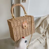 hot【DT】☈☂☸  Basket for 2023 Hand-Woven Rattan Totes Weave Chain Shoulder Messenger Wicker Beach Handbag Sac