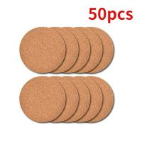 50Pcs Natural Round Wooden Slip Slice Cup Mat Coaster Tea Coffee Mug Drinks Holder For DIY Tableware Decor Durable Pad