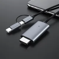 ไมโคร USB Type C เป็น HDMI-สายเคเบิลที่เข้ากันได้ HD 1080P TV ตัวแปลงอะแดปเตอร์สำหรับโทรศัพท์2M USB C To HDMI-สายที่เข้ากันได้