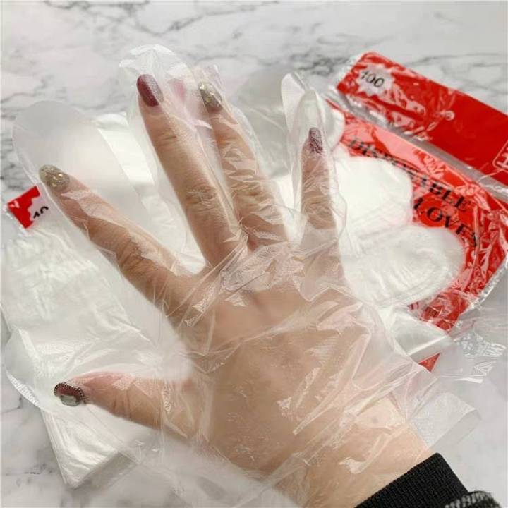 ถุงมือพลาสติก-แบบใช้แล้วทิ้ง-สำหรับป้องกันมือเปื้อน-120-ชิ้น