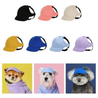 Pet Dog Hats Cat Summer Canvas Cap Outdoor Dog Baseball Cap With Ear Holes For Small Dog Sunscreen Accessories Hiking Sports