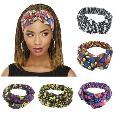 【CC】 New African Printed Stretch Cotton Headband Women  39;s Elastic Turban Scarf Ladies Bandage Headgear Hair Accessories