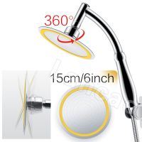 Big Panel 6 Inch 15cm Adjustable ABS Bathroom Shower Head Large Rainfall Shower Head High Pressure Hand Held Shower Head Showerheads