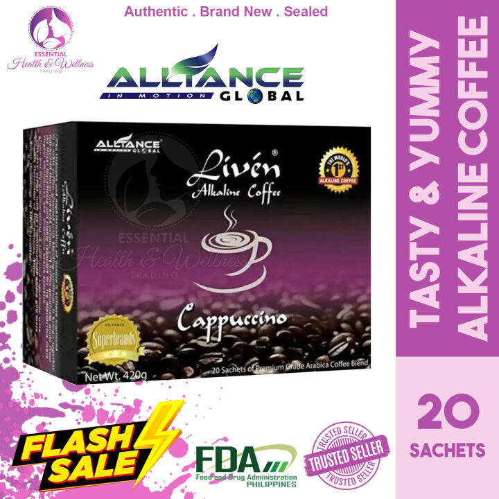 Liven Alkaline Coffee Cappuccino (20 Sachets) Alkaline Coffee OCTOBER