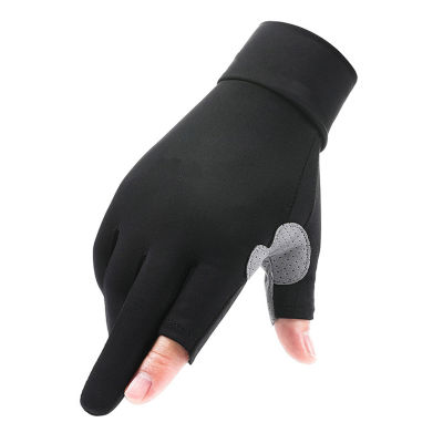【ซินซู🙌ถุงมือกันแดดสำหรับมอเตอร์ไซค์ผ้าไอซ์ซิลค์1คู่,ถุงมือสัมผัสสองนิ้วป้องกันรังสียูวีระบายอากาศได้ดีดูดซับเหงื่อถุงมือตกปลาใช้ข้างนอกเบา