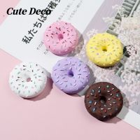 【 Cute Deco】Cute Doughnuts (5 Types) Large Donut - Purple / Large Donut - White Charm Button Deco/ Cute Jibbitz Croc Shoes Diy / Charm Resin Material For DIY /Hair Accessories