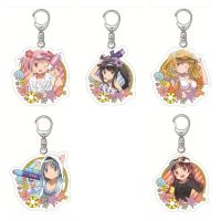 【LZ】✵  Dos desenhos animados Puella Magi Madoka Magica Acrílico Chaveiro Figuras Anime Akemi Homura Miki Sayaka Tomoe Mami Cosplay Decoração Pingente Bonito